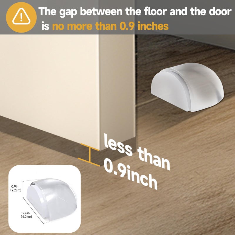HAUSPROFI Doorstop, Self-Adhesive Door Stopper for Wall Protection Door Buffer Floor Stop for The Home and Office Wall Protector - Clear 4pcsï¼ŒL:1.66,W:1.57,H:0.9(inch) - Image 2